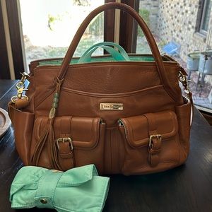 Lily Jade Diaper bag, leather with change pad and diaper bag organize.
